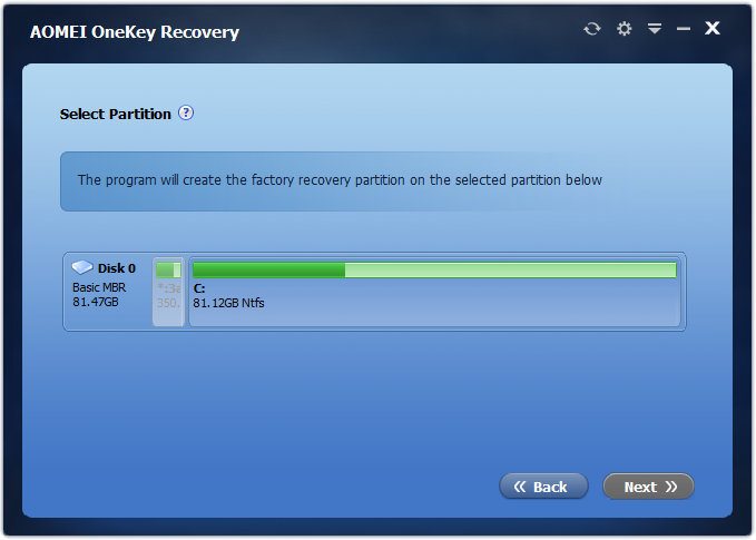 Download AOMEI OneKey Recovery