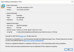 VMware Workstation Pro 15 License